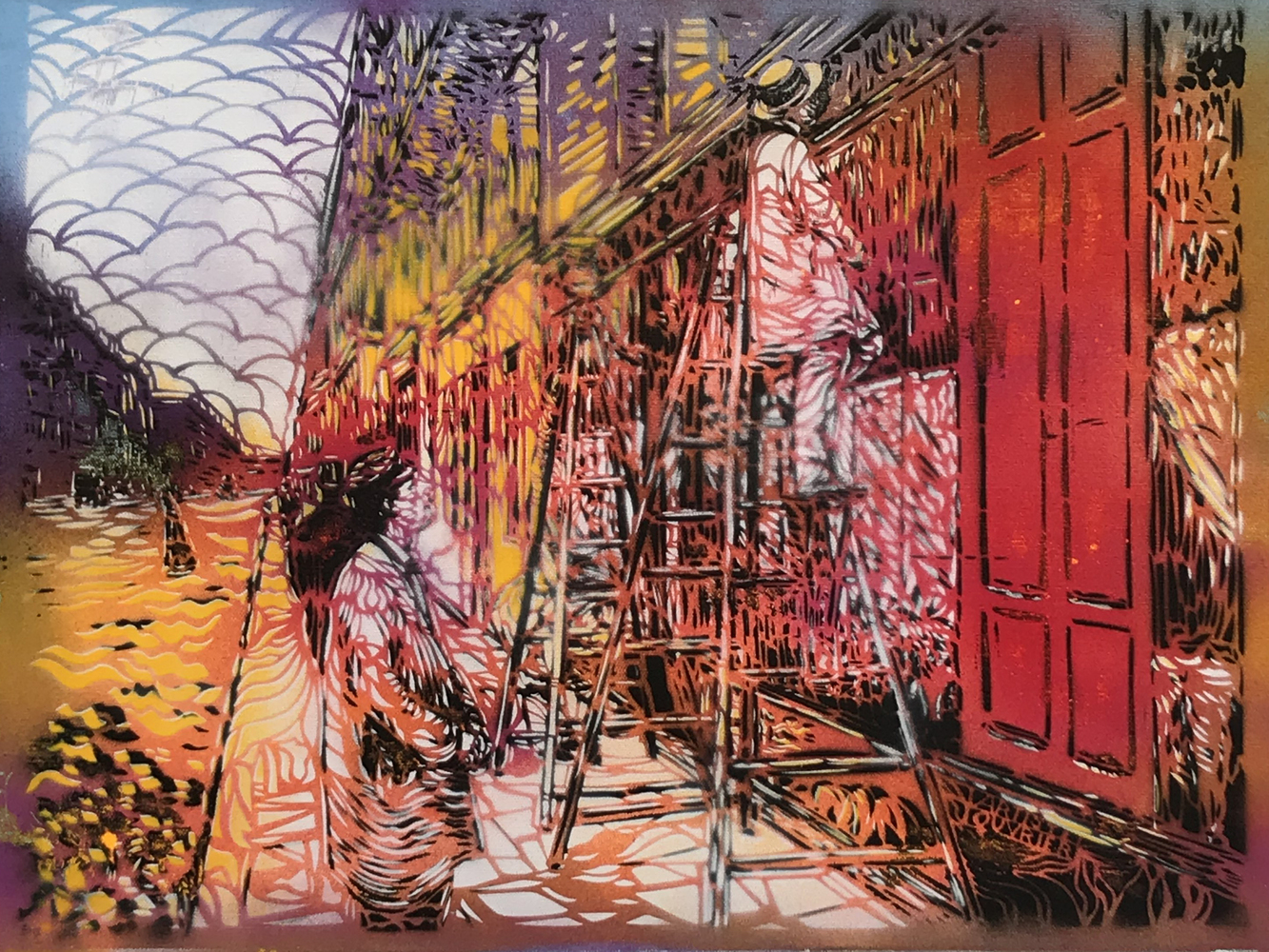 Les peintres de rue d'apres Caillebotte, 2020